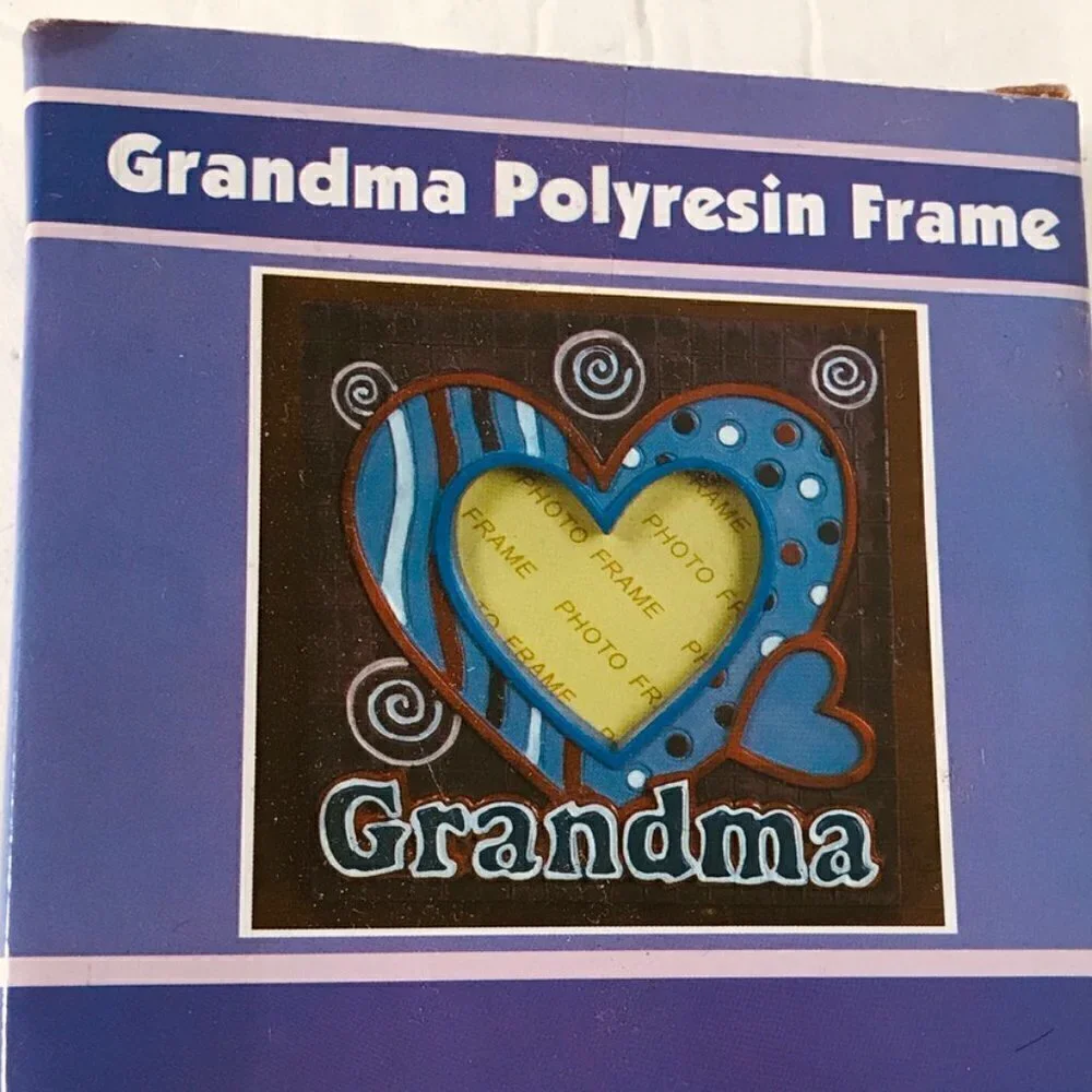 Grandma Heart' Picture Frame - Gift for Hippie Grandmother, Granny Gift NIB VTG